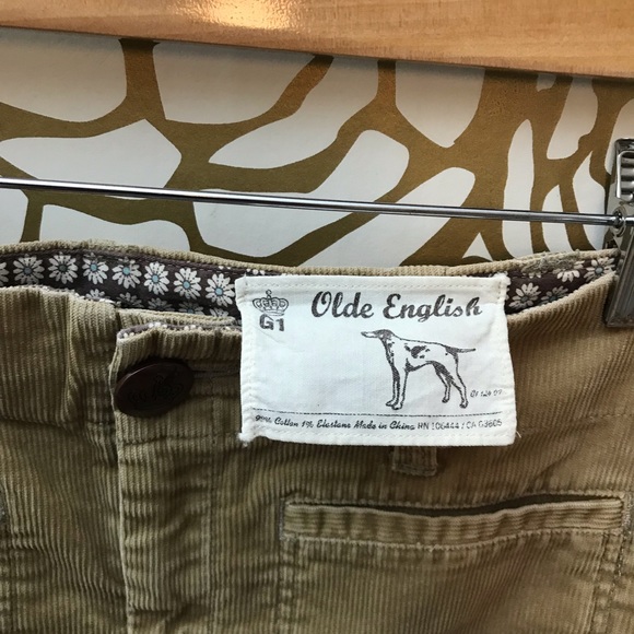 Olde English Corduroy Brown Skirt w/ Front Slit - Picture 2 of 6